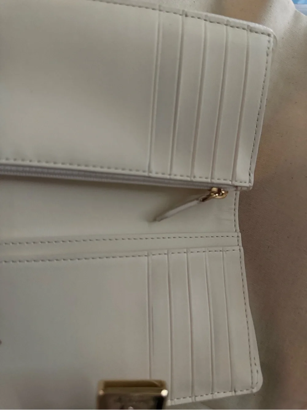 kate spade Lime & White Woven Turn-Lock Clutch